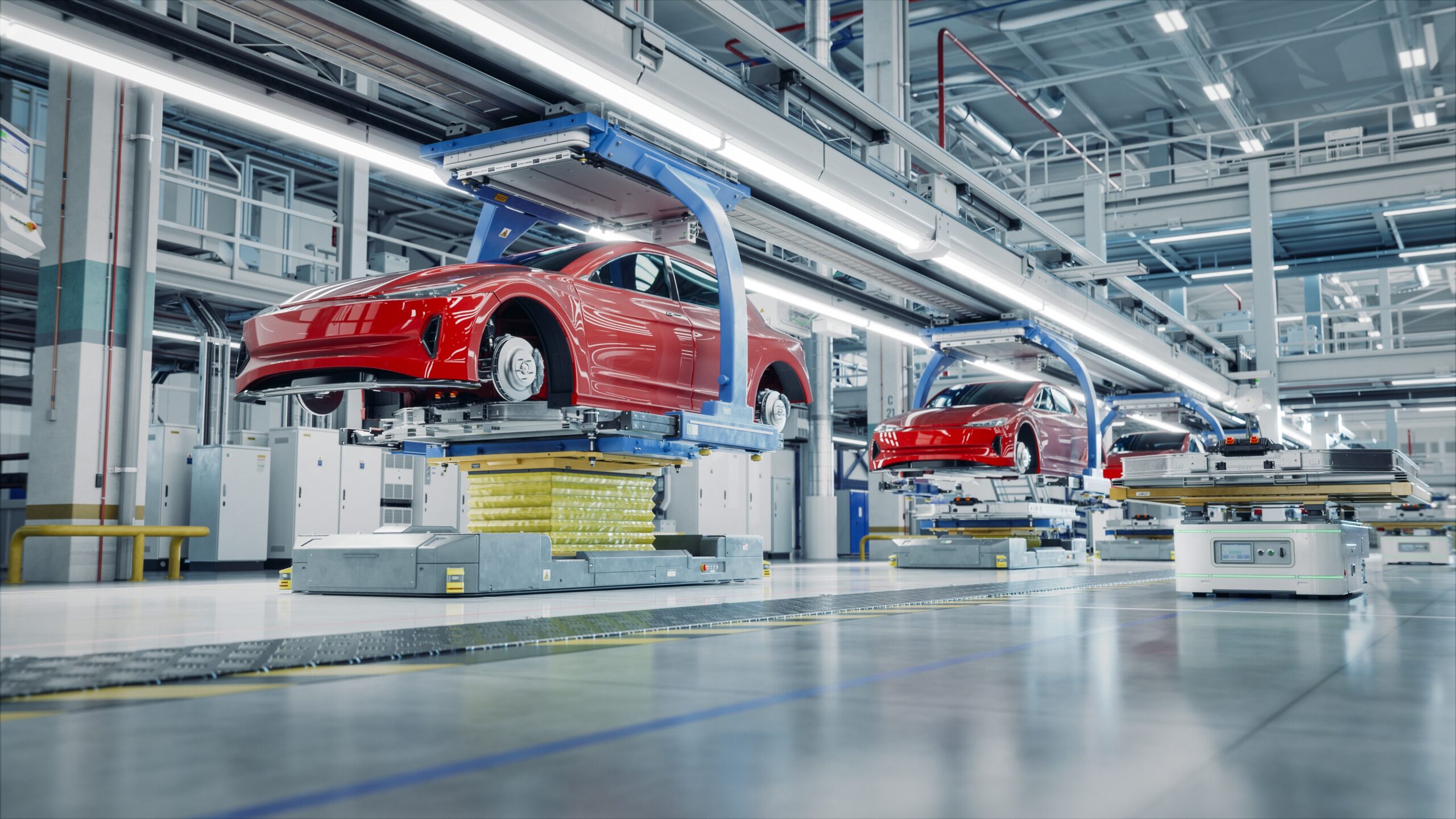 Cars on a production line impacted by the dieselgate emissions scandal